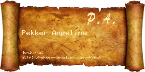 Pekker Angelina névjegykártya